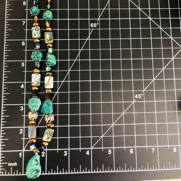 Vintage Turquoise Abalone Bead Necklace - Picture 8 of 14